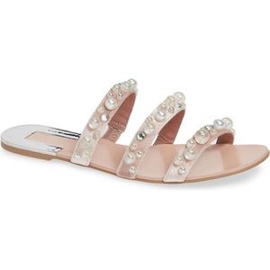 {Leith} Stunner Embellished Strappy Slide Sandal
